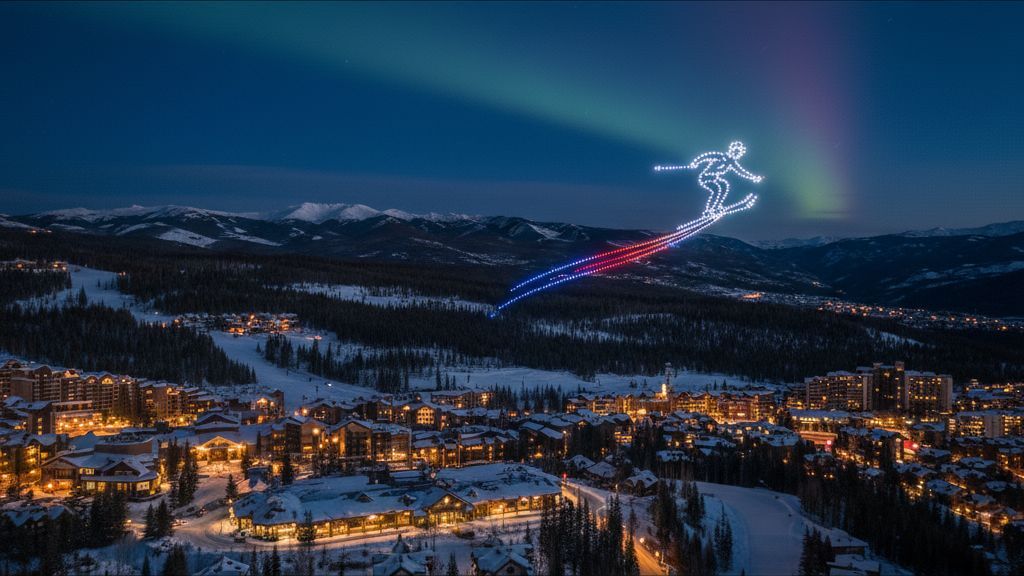 Drone light show in Aspen, Colorado