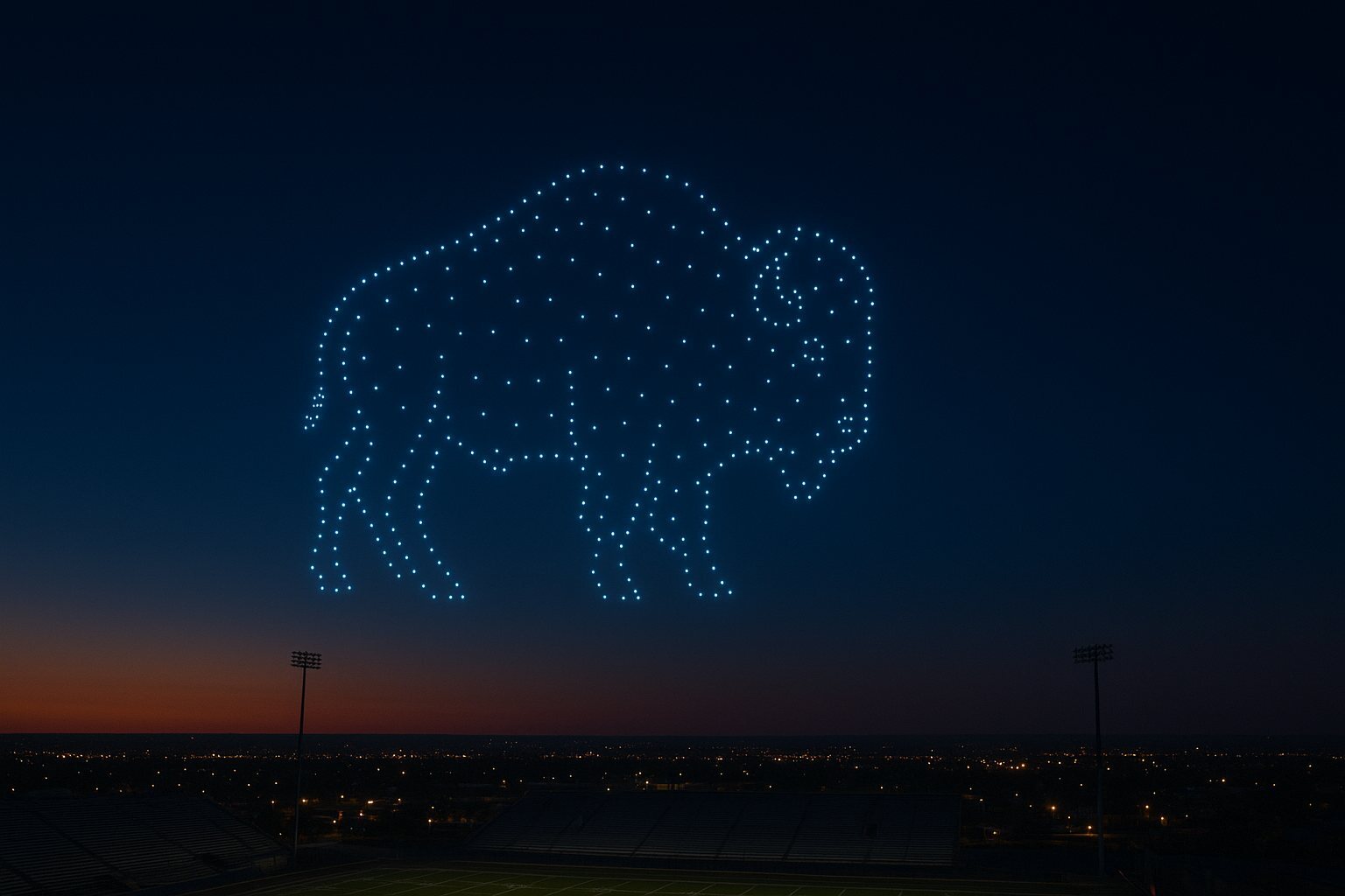 Drone light show in Boulder, Colorado