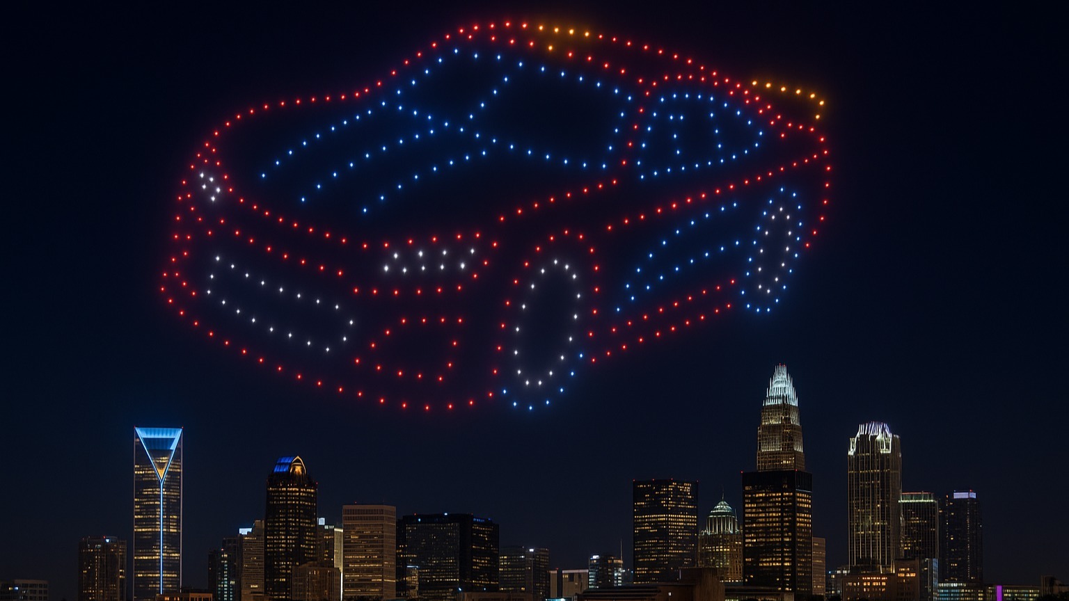 Drone light show in Charlotte, North Carolina