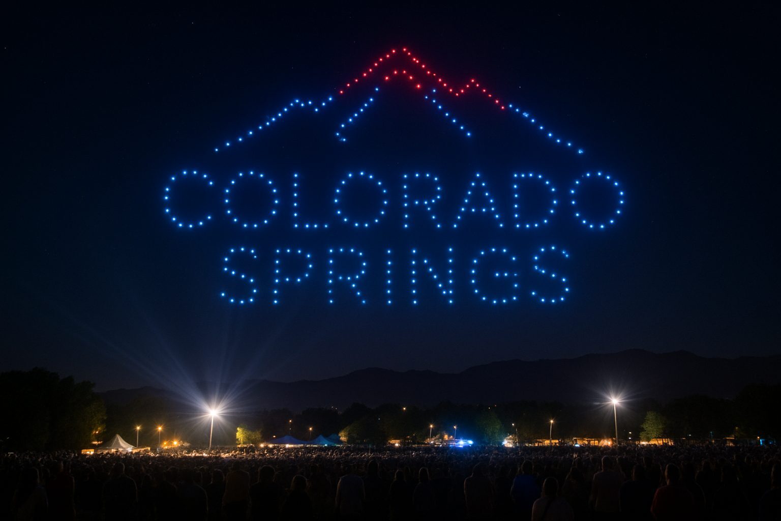 Drone light show in Colorado Springs, Colorado