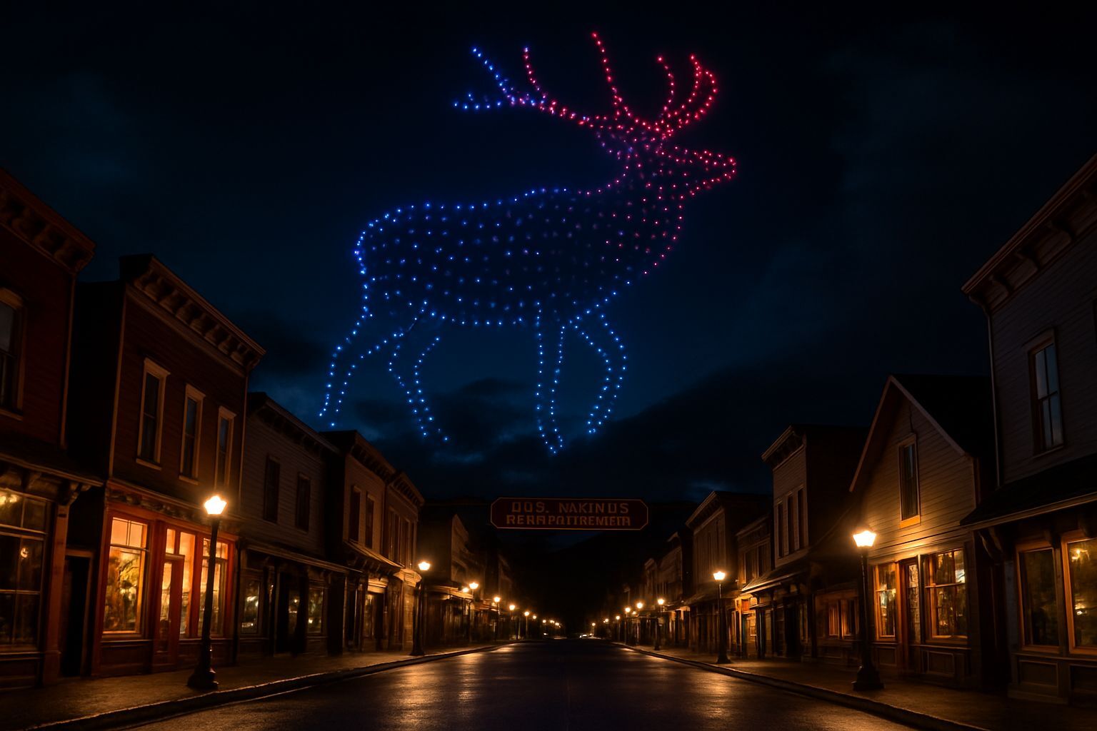 Drone light show in Crested Butte, Colorado