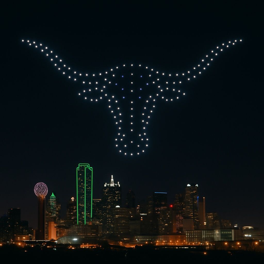 Drone light show in Dallas-Fort Worth, Texas