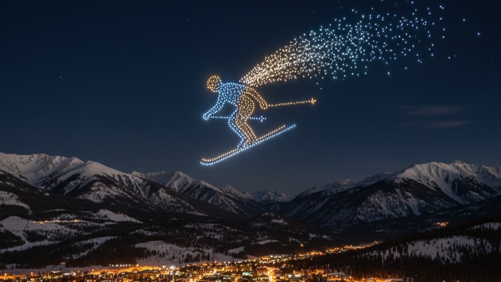 Drone light show in Keystone, Colorado