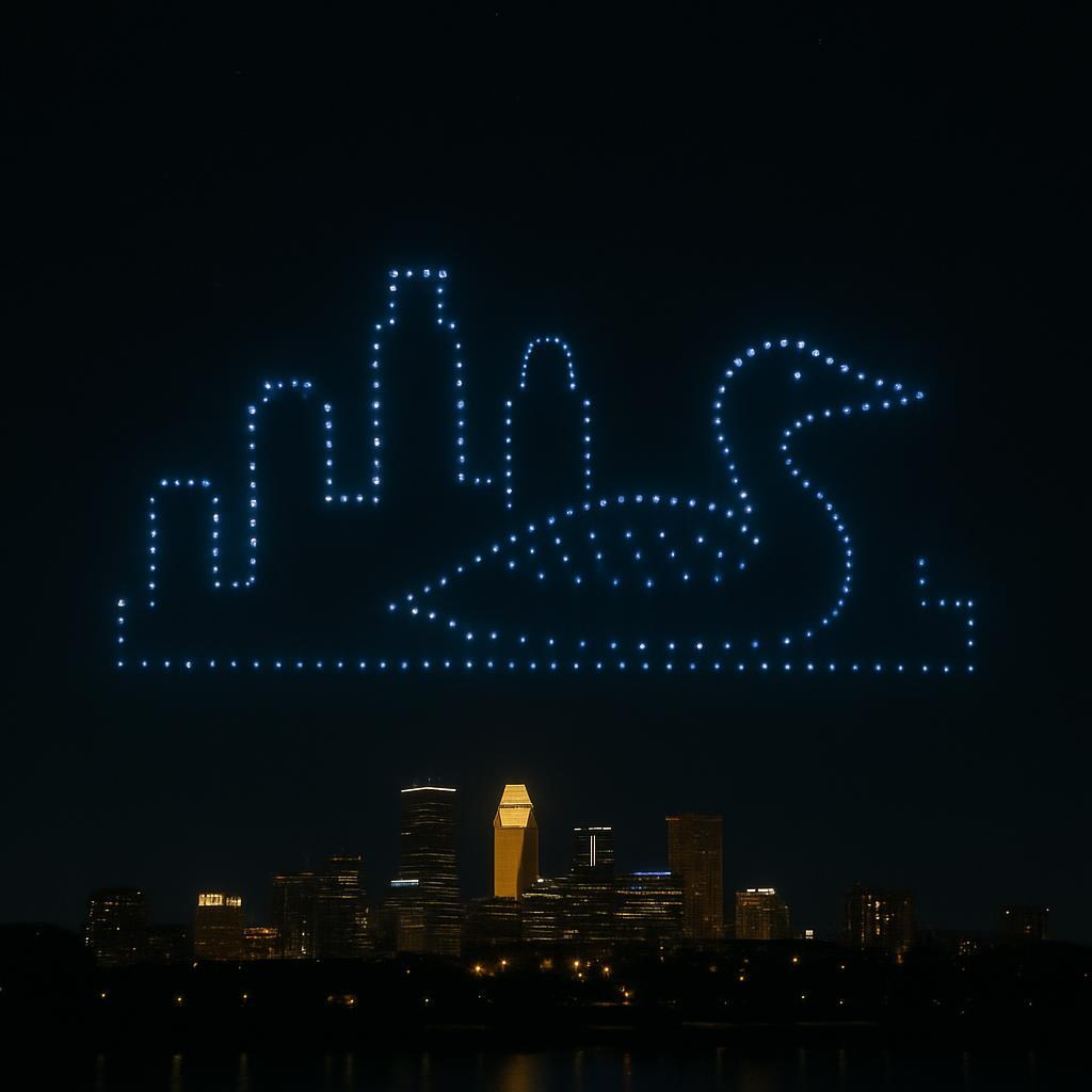 Drone light show in Minneapolis, Minnesota