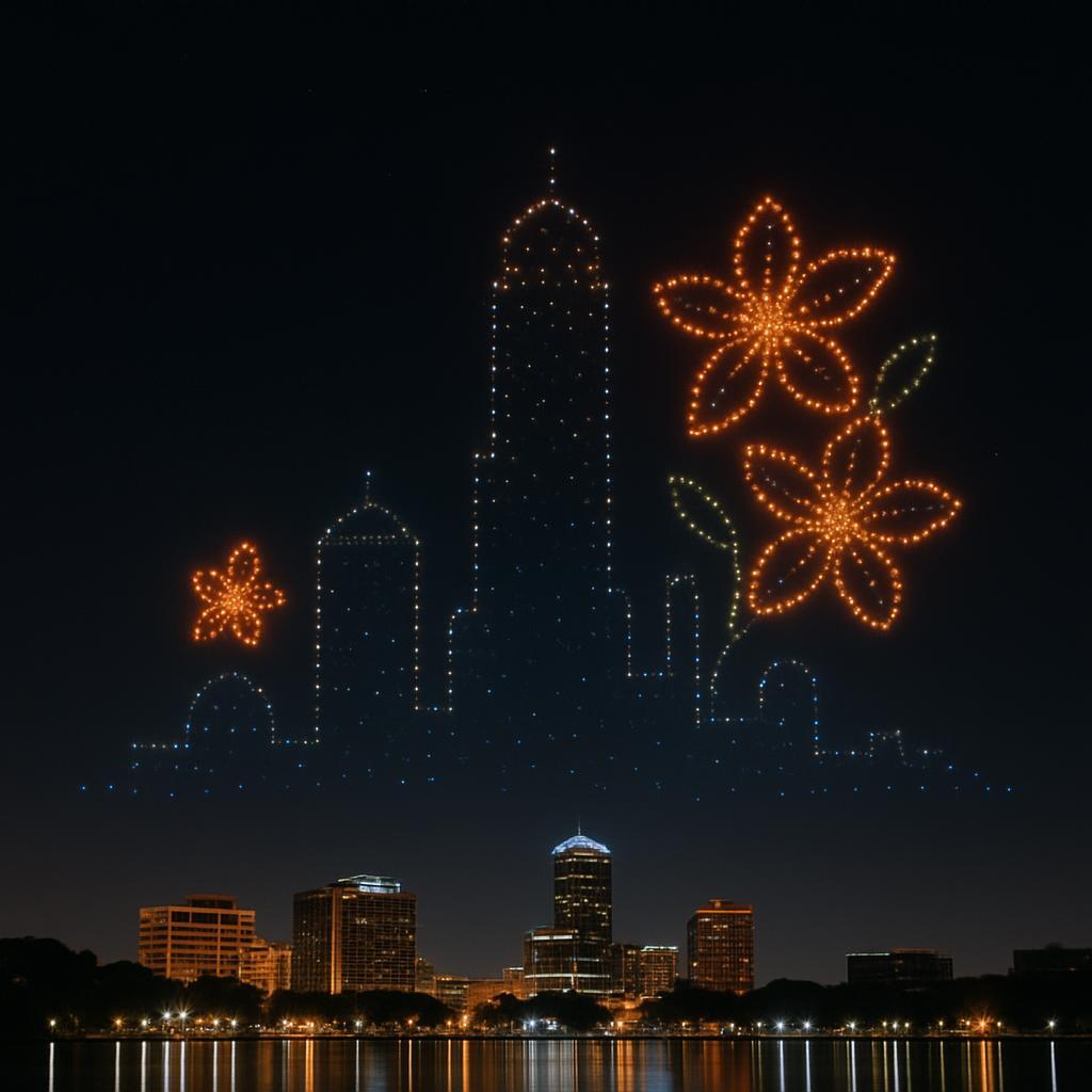 Drone light show in Orlando, Florida