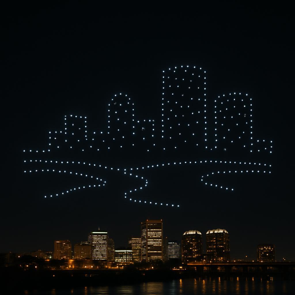Drone light show in Richmond, Virginia