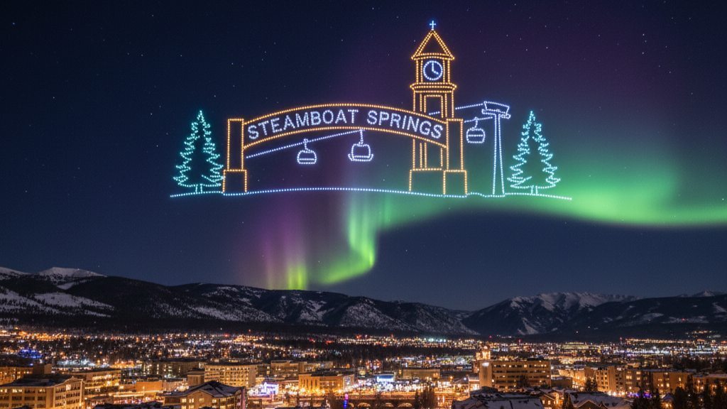 Drone light show in Steamboat Springs, Colorado
