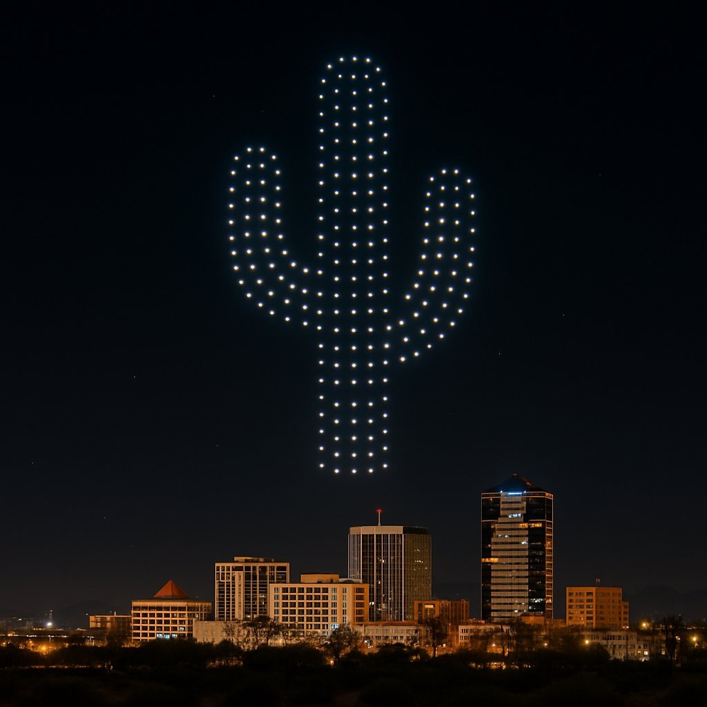 Drone light show in Tucson, Arizona